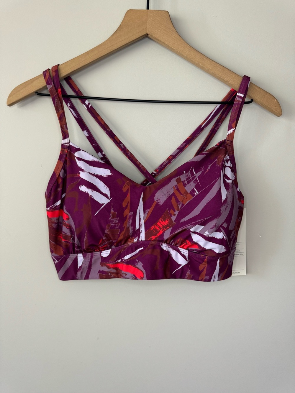 All in Motion NWT Target Strappy Low Support Sports Bra in Plum Print size XL